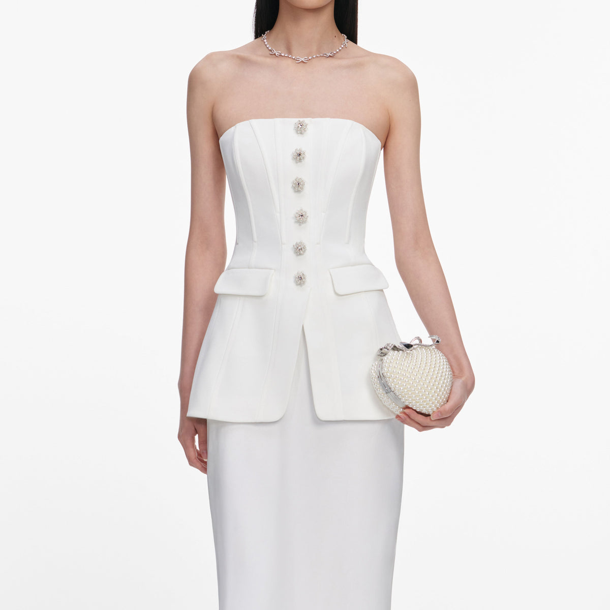 White Bandeau Maxi Dress