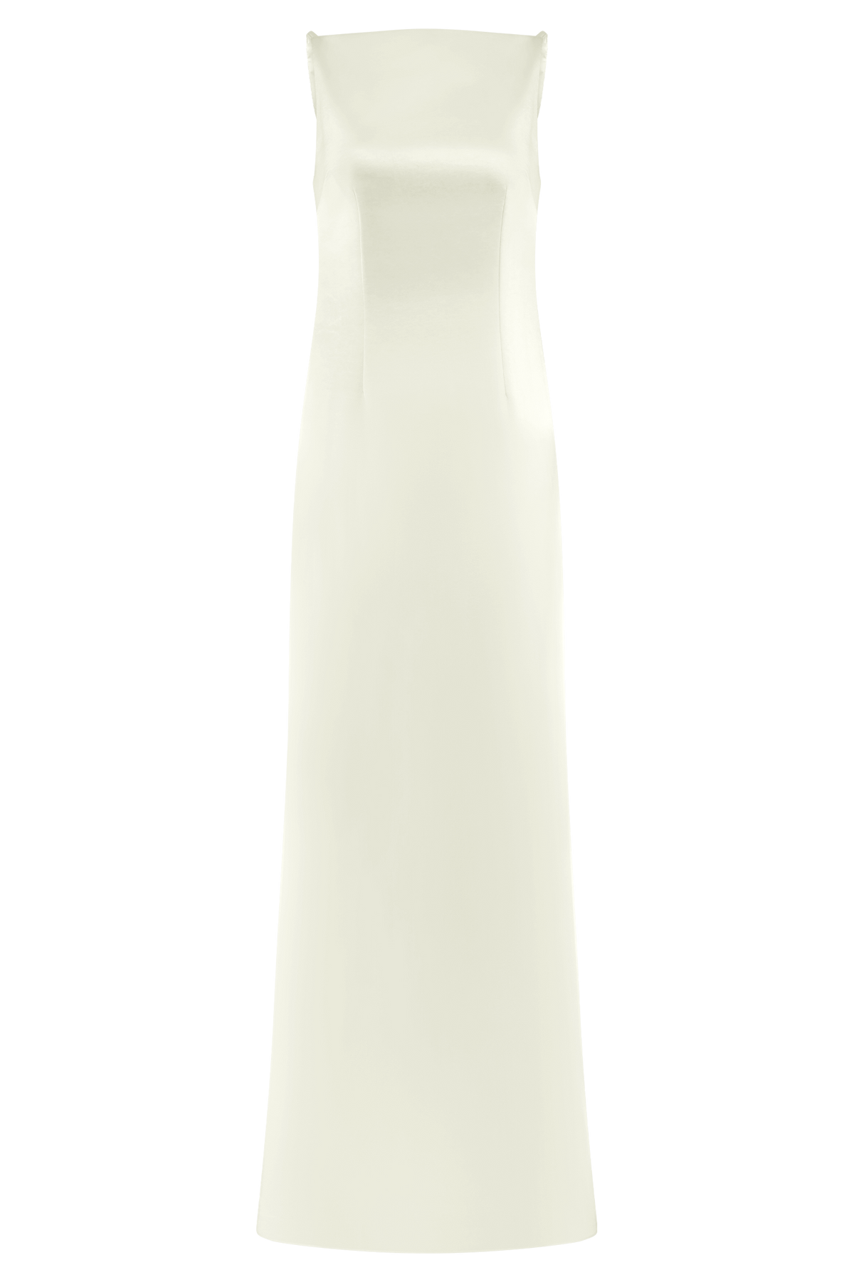 Violet Sleeveless Satin Maxi Dress - White