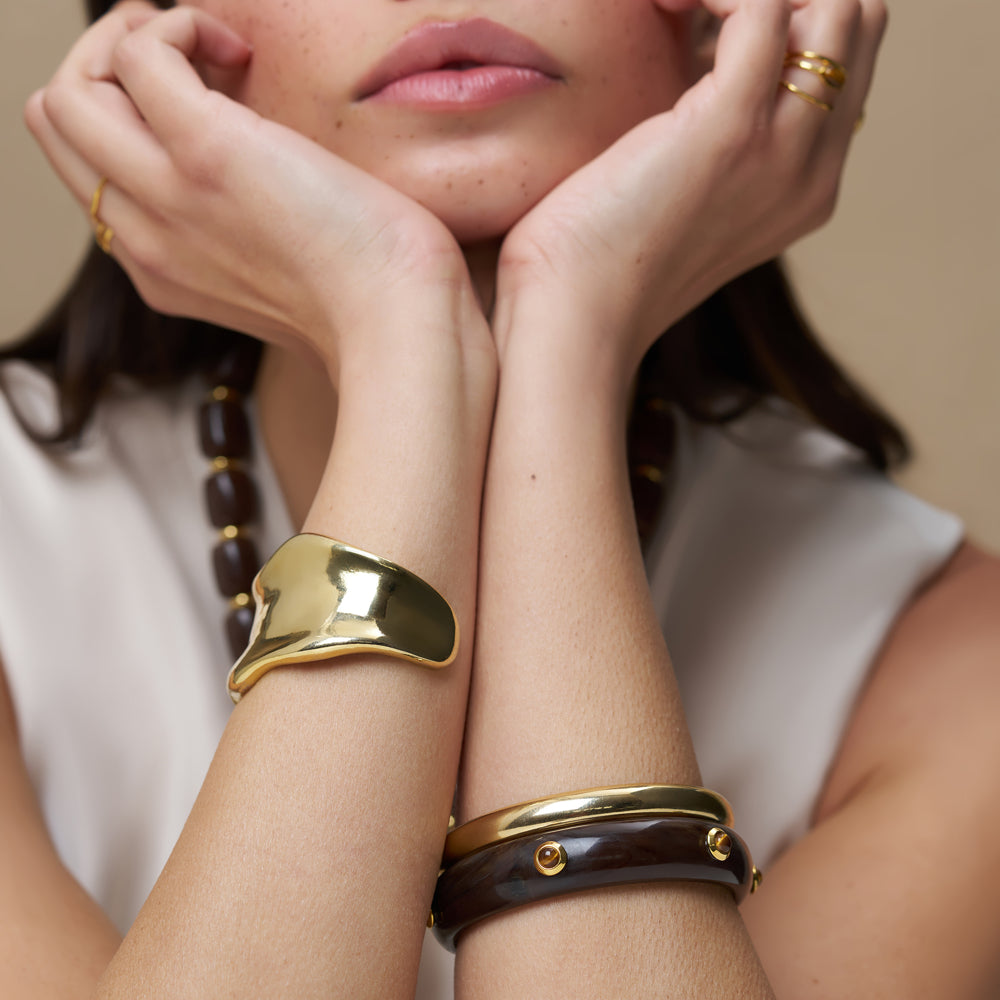Semi-Precious Tiger's Eye Bangle Wrist Stacking Set