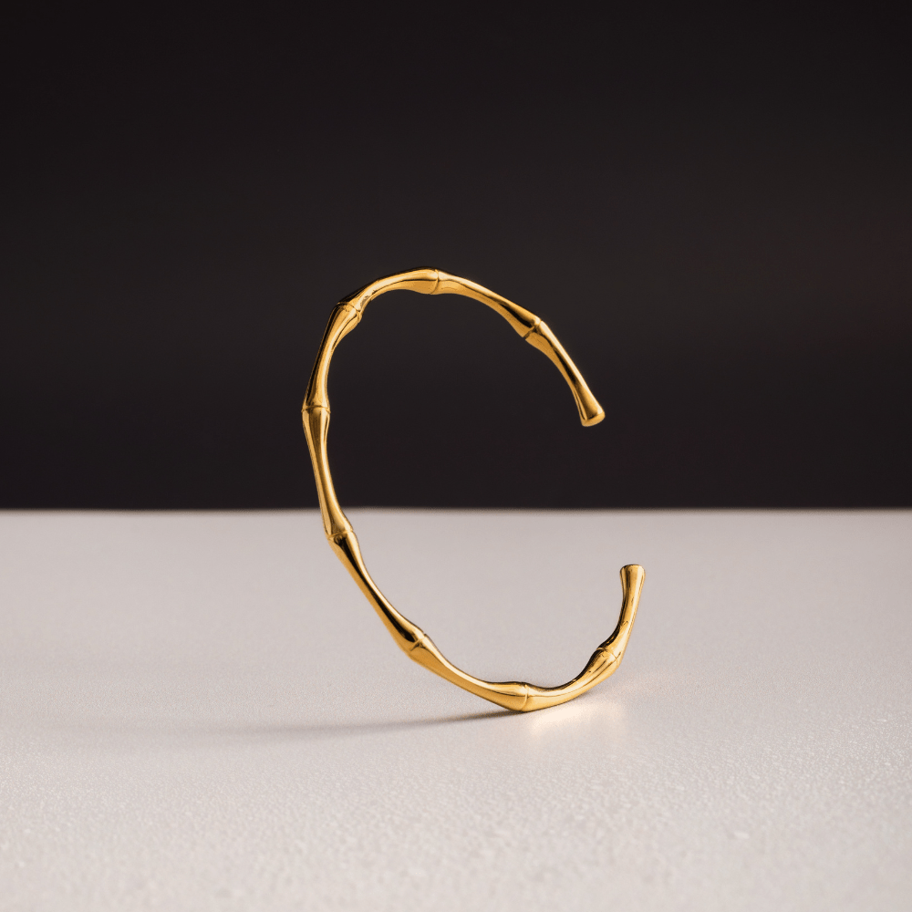 LUXE Polished Bamboo Open Bangle