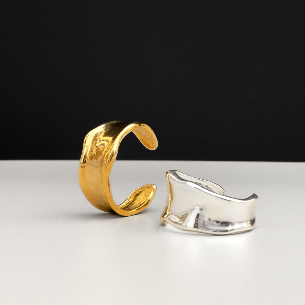 Statement Organic Molten Metal Cuff