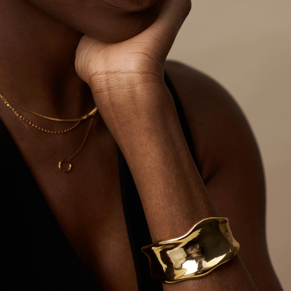 Statement Organic Molten Metal Cuff