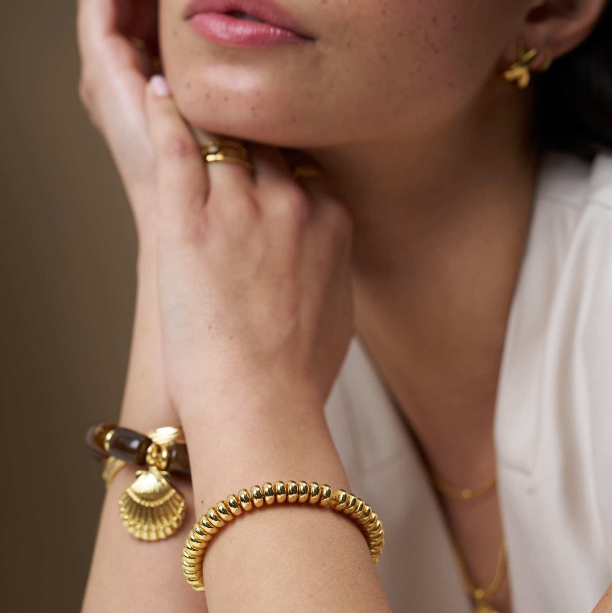 Metal Nugget Adjustable Slider Bracelet