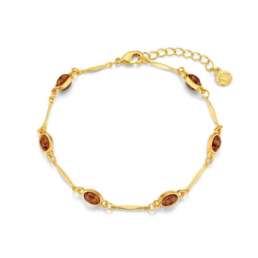 Tiger's Eye & Bar Link Bracelet