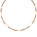 Fine Sunset Bead & Pearl Necklace