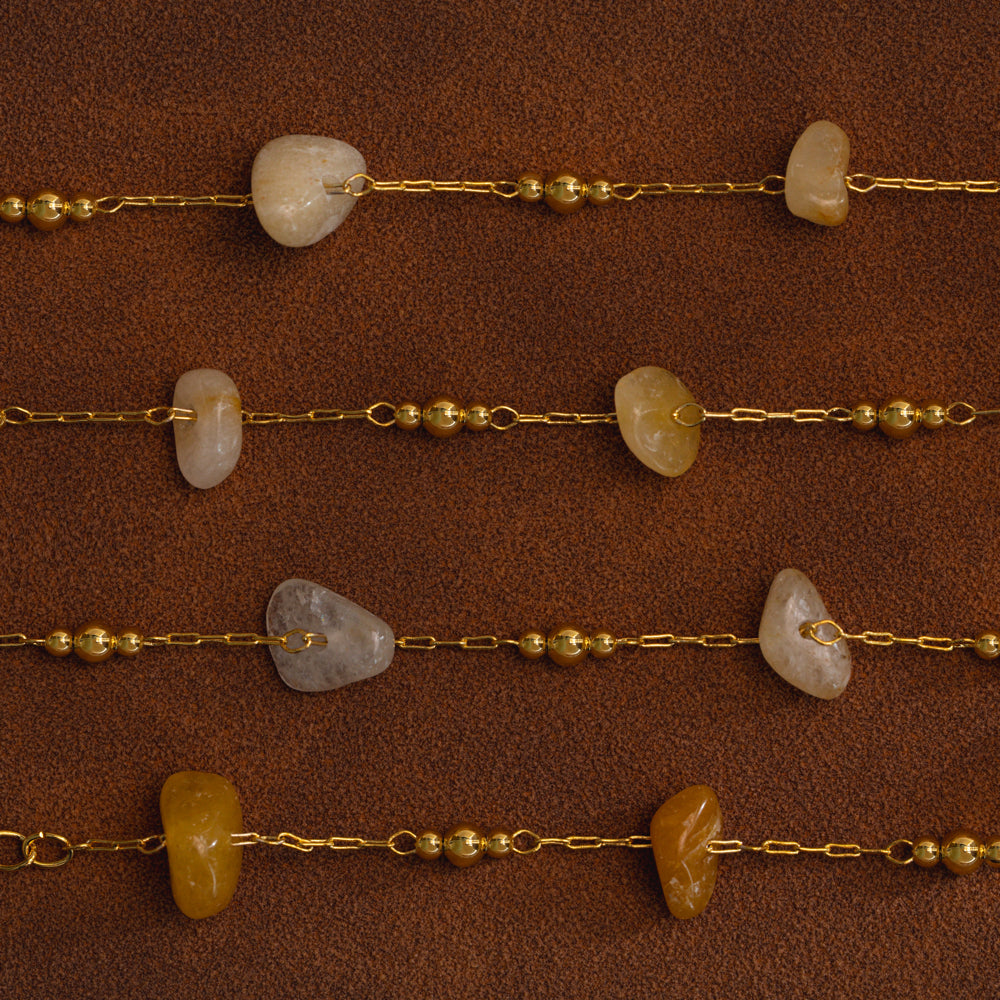 Warm Chip & Bead Necklace