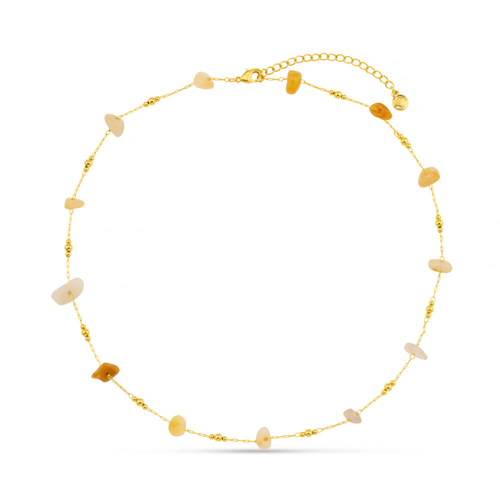 Warm Chip & Bead Necklace