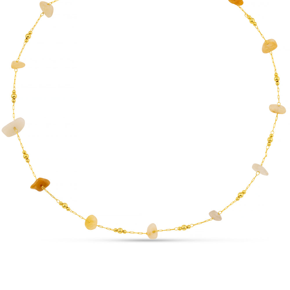 Warm Chip & Bead Necklace