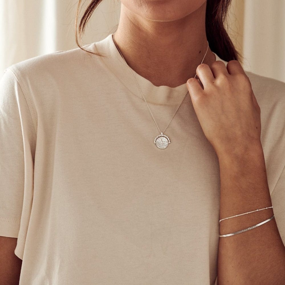 Satellite & Flat Curb Bracelet Duo - Silver
