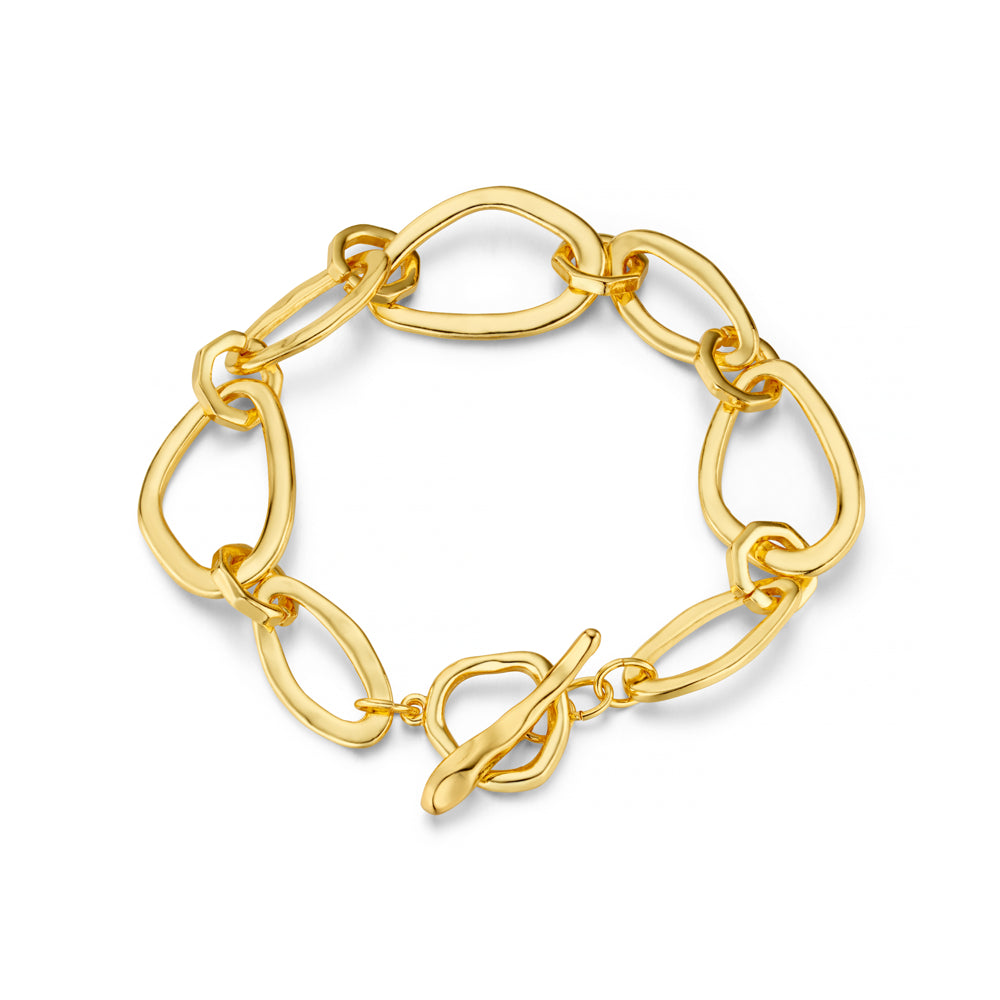 Organic Oval Link T-Bar Bracelet