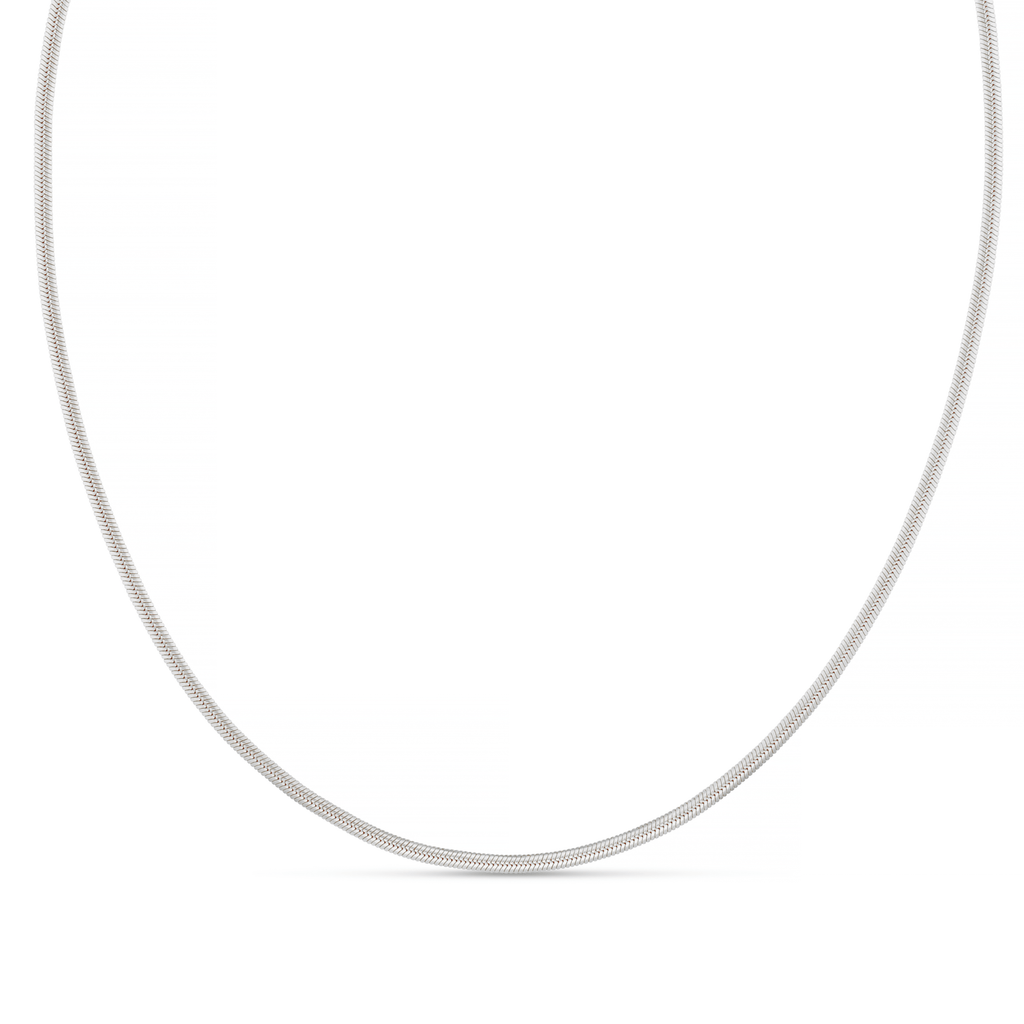 LUXE Flat Snake Chain Necklace-Silver