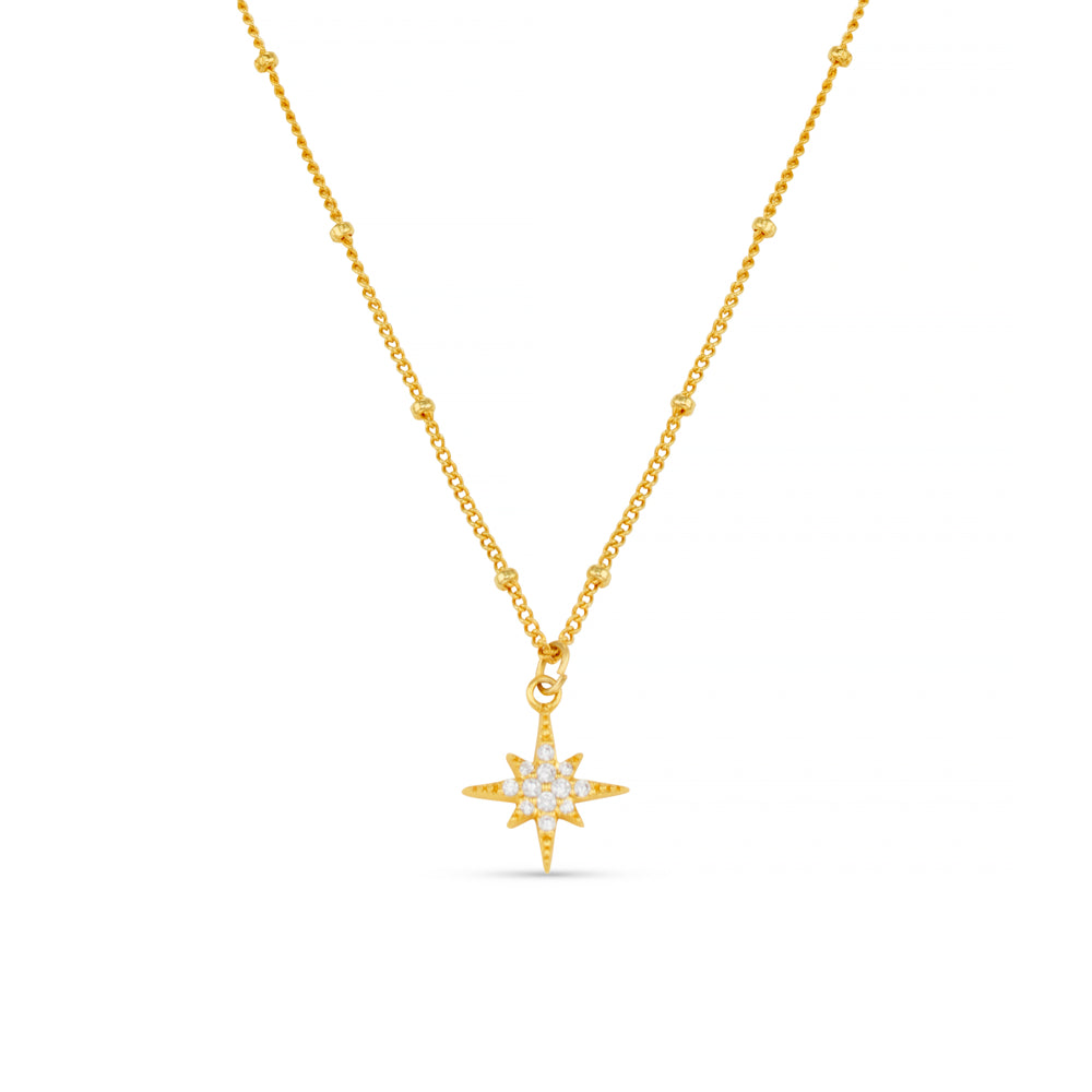 Pavé Starburst Satellite Chain Necklace