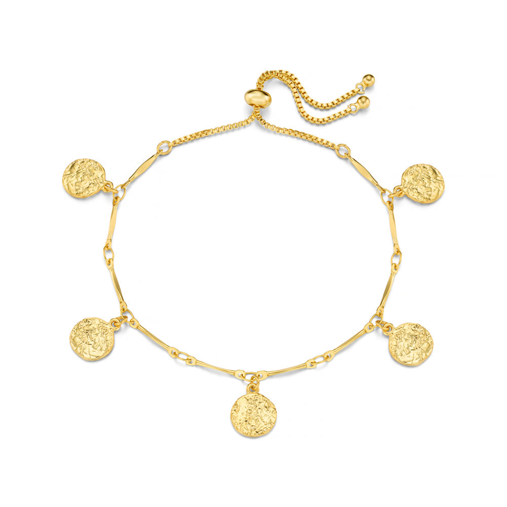 Molten Coin Adjustable Slider Bracelet