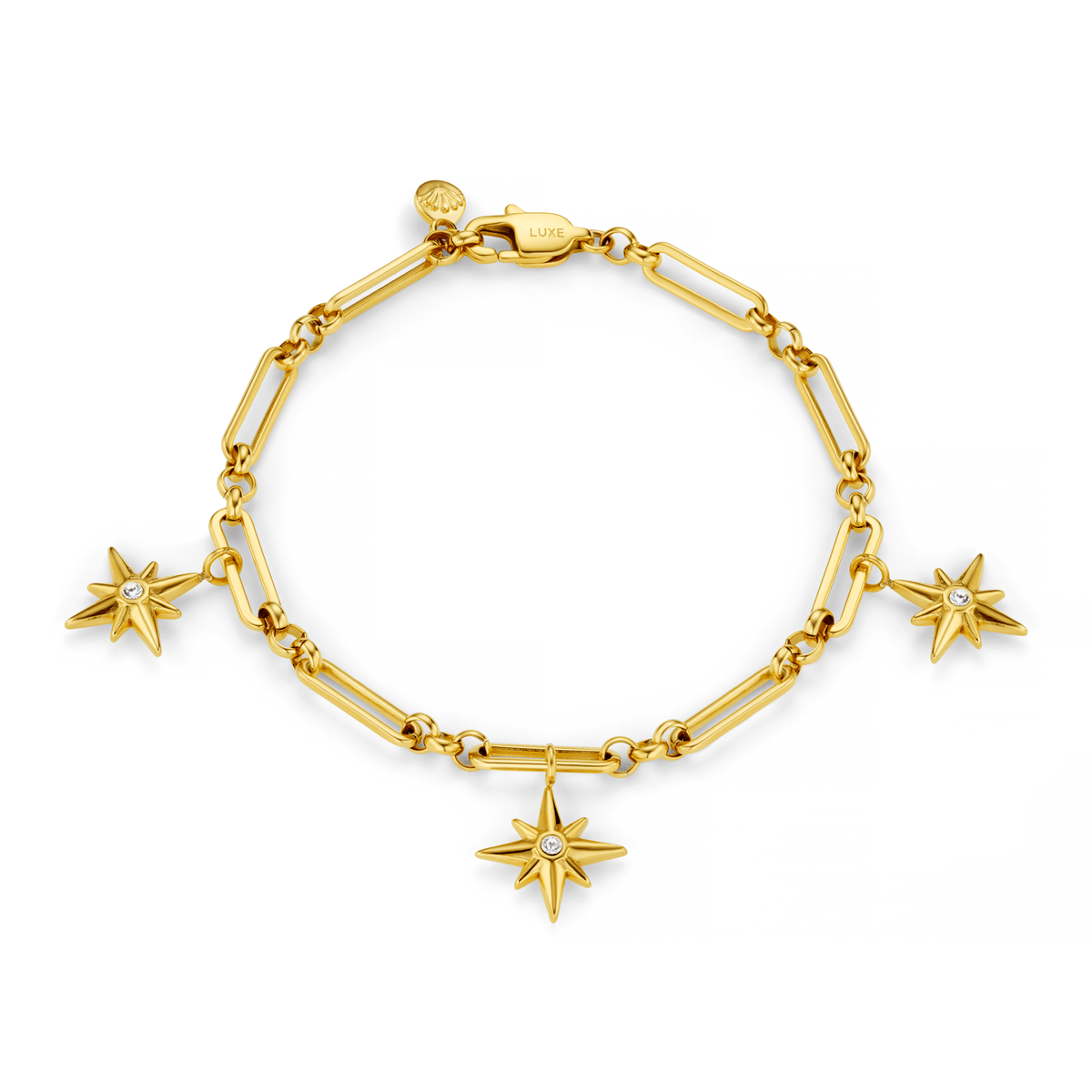 LUXE Crystal Starburst Charm Bracelet
