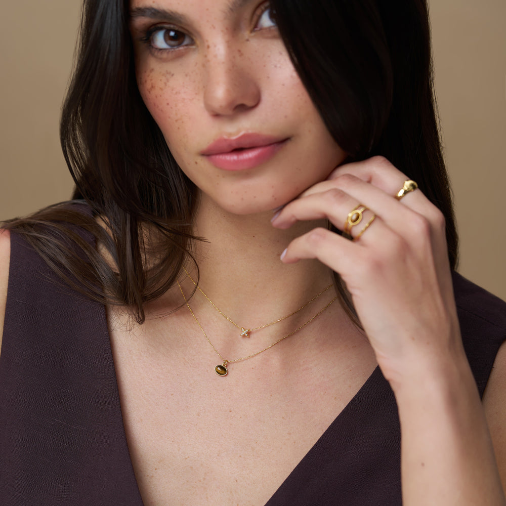 Fine Pavé Cross Collar Necklace
