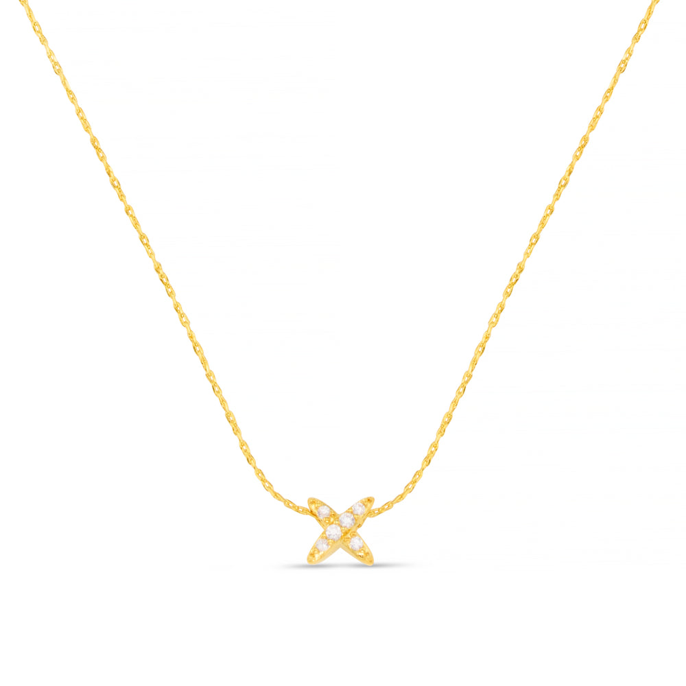 Fine Pavé Cross Collar Necklace