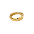 Clean & Textured Interlocking Rings - Gold