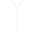 Snake & Beaded Chain Lariat 2-Row Necklace