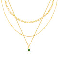Emerald 3-Row Necklace Made With Swarovski® Crystals