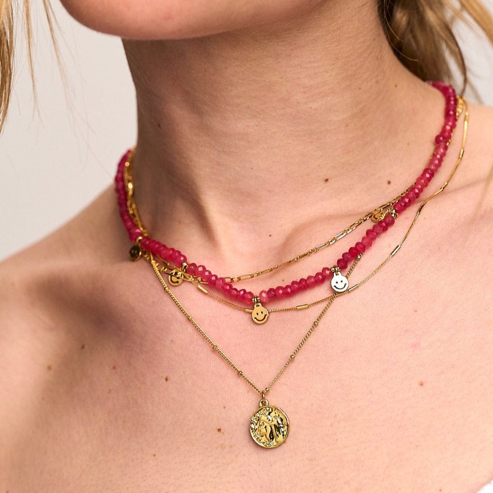 Multi Row Coin Necklace - Gold