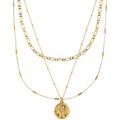 Multi Row Coin Necklace - Gold