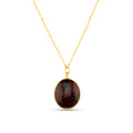 Semi-Precious Obsidian Pendant Necklace