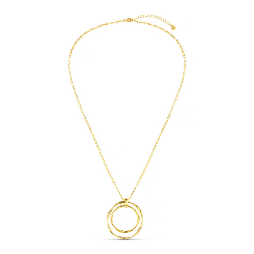 Statement Ribbon Interlocking Pendant Necklace