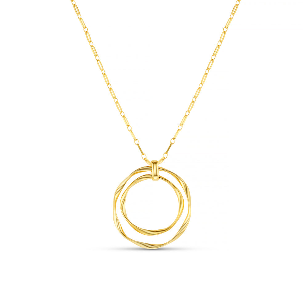 Statement Ribbon Interlocking Pendant Necklace