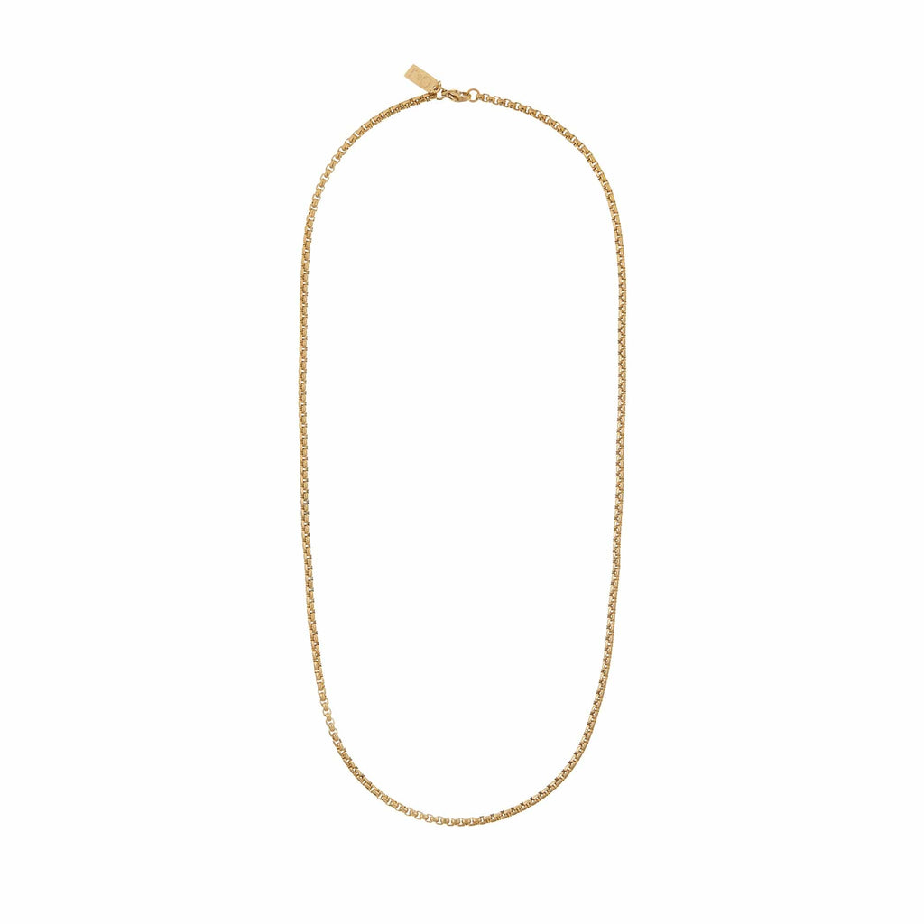 Round Box Chain Necklace - Gold
