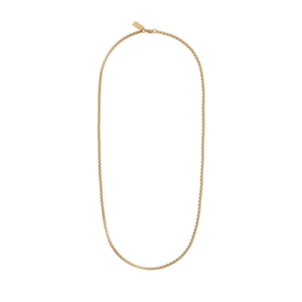 Round Box Chain Necklace - Gold