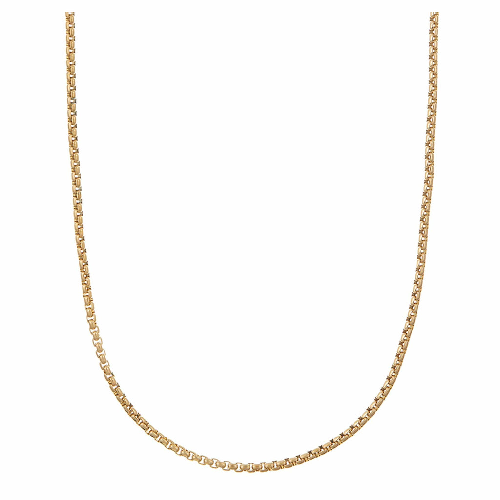 Round Box Chain Necklace - Gold
