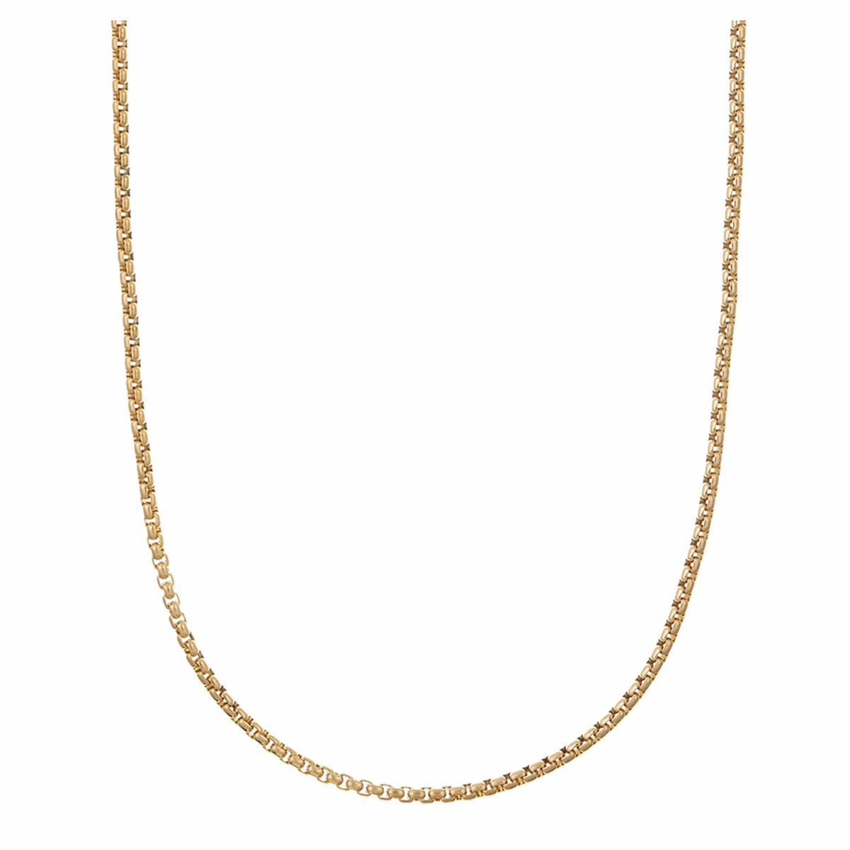Round Box Chain Necklace - Gold