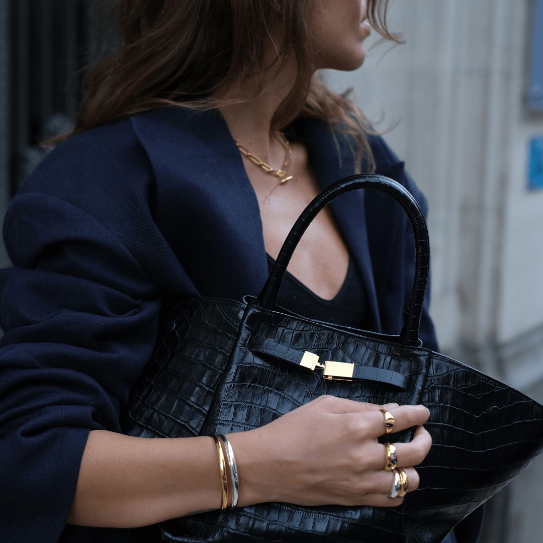 LUXE Domed Bangle - Silver