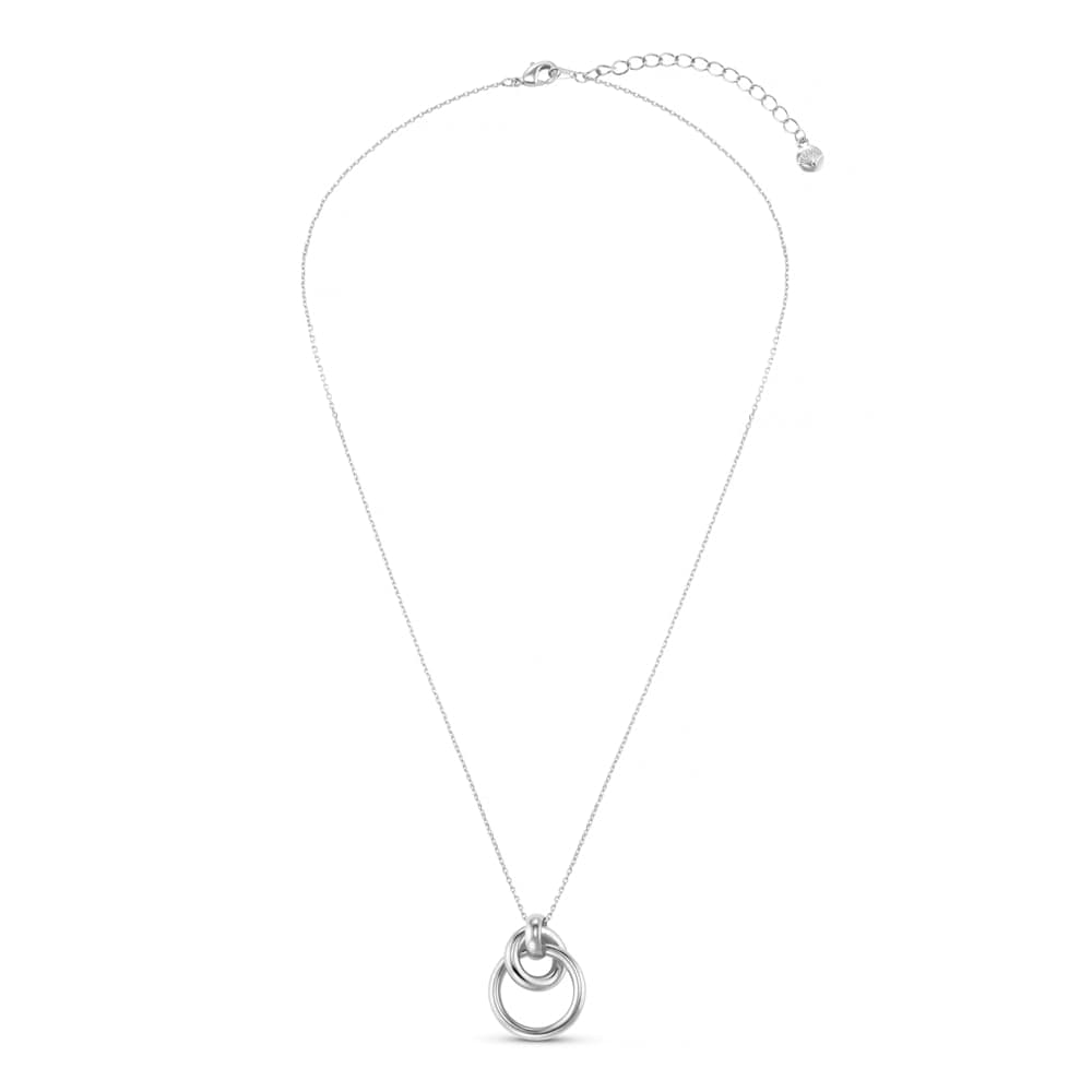 Interlocking Open Circle Necklace Silver