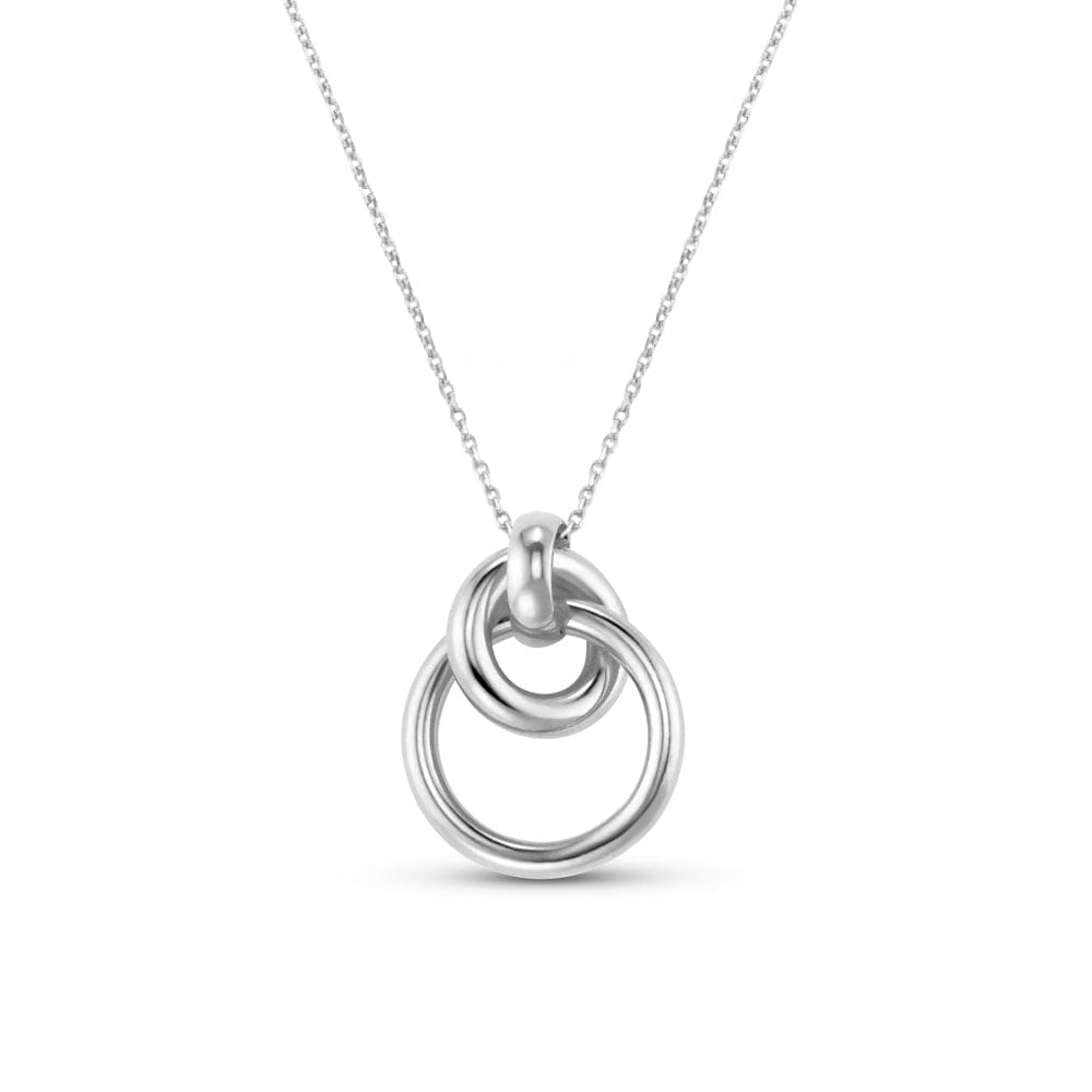 Interlocking Open Circle Necklace Silver