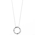 Open Circle Mid Length Necklace - Silver