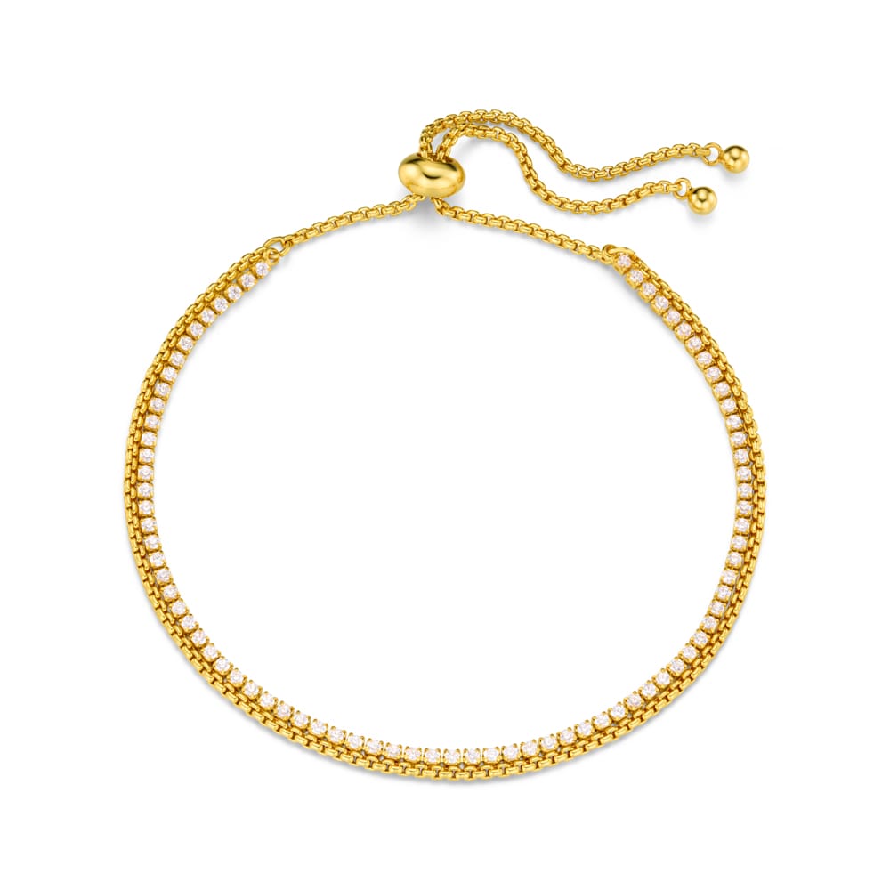 Chain & Crystal Tennis Slider Bracelet