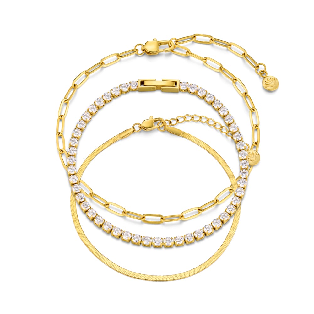 LUXE Chain & Tennis Wrist Stacking Set