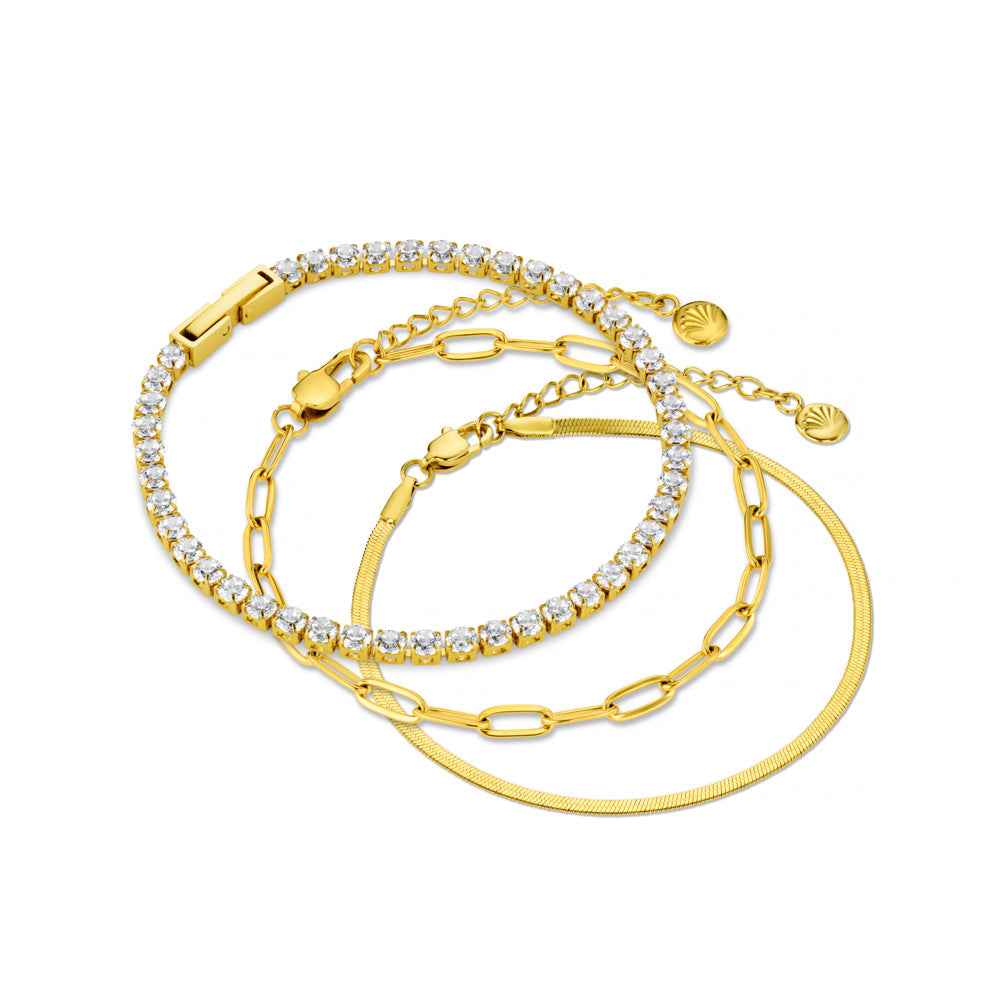LUXE Chain & Tennis Wrist Stacking Set
