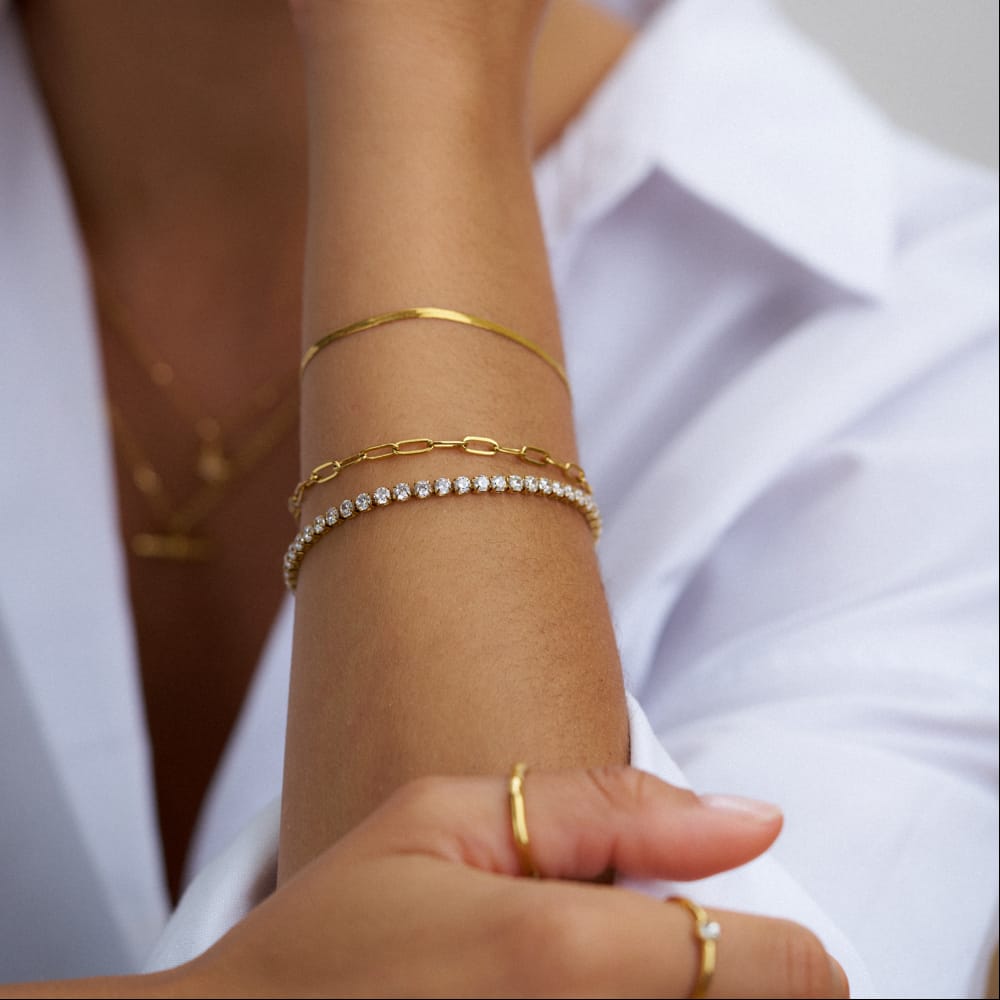 LUXE Chain & Tennis Wrist Stacking Set