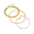 Mixed Pearl & Gold Wrist Stacking Set
