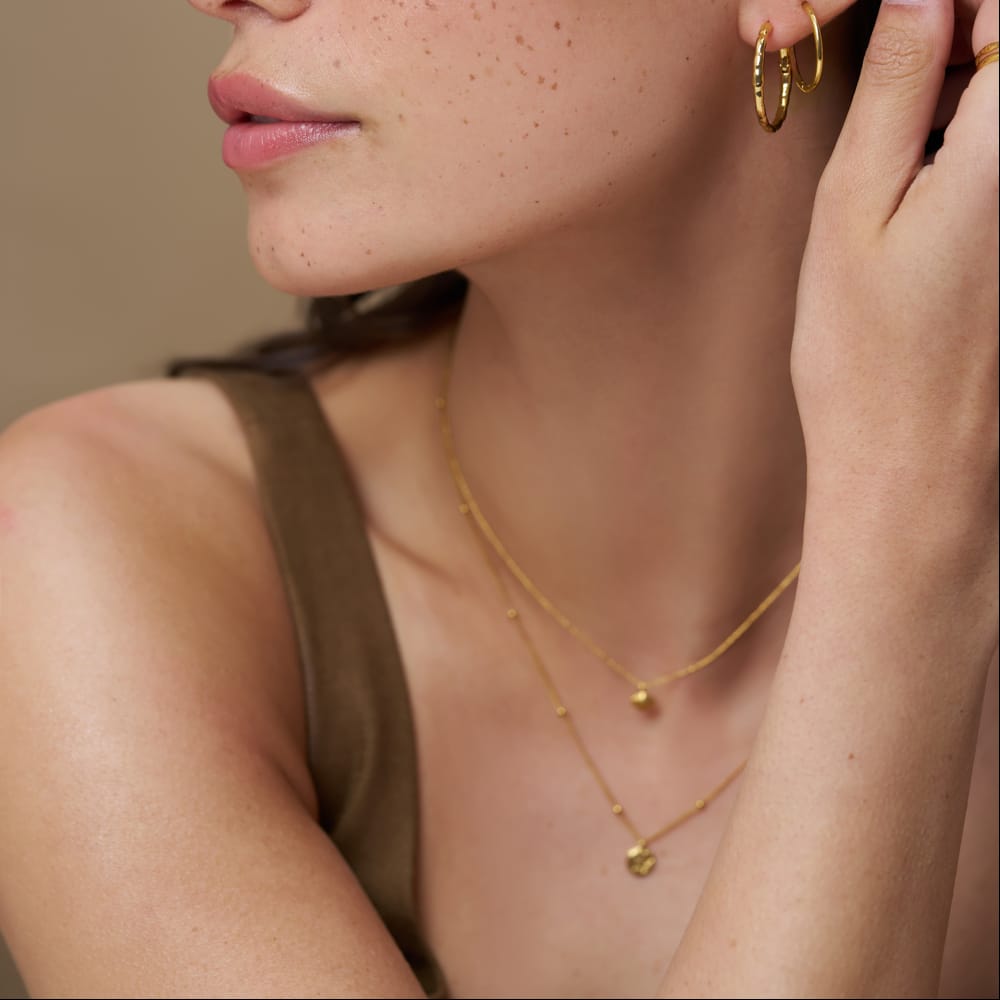 Mini Shell & Molten Coin 2-Row Necklace