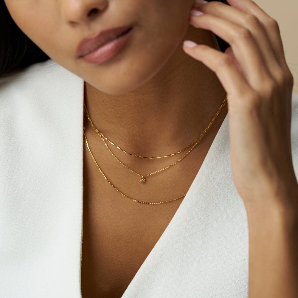 Fine Crystal Drop Three Row Necklace