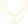 Fine Crystal Drop Three Row Necklace
