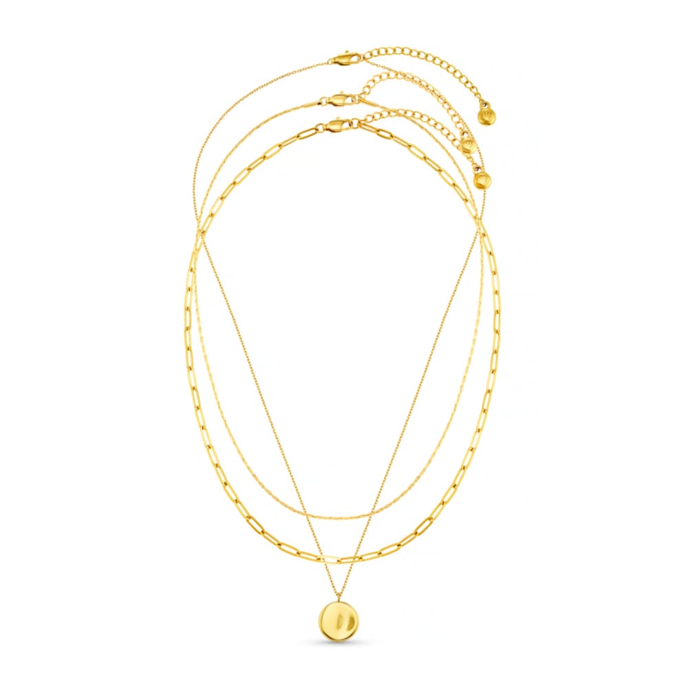 LUXE Coin Multi-Row Chain Necklace
