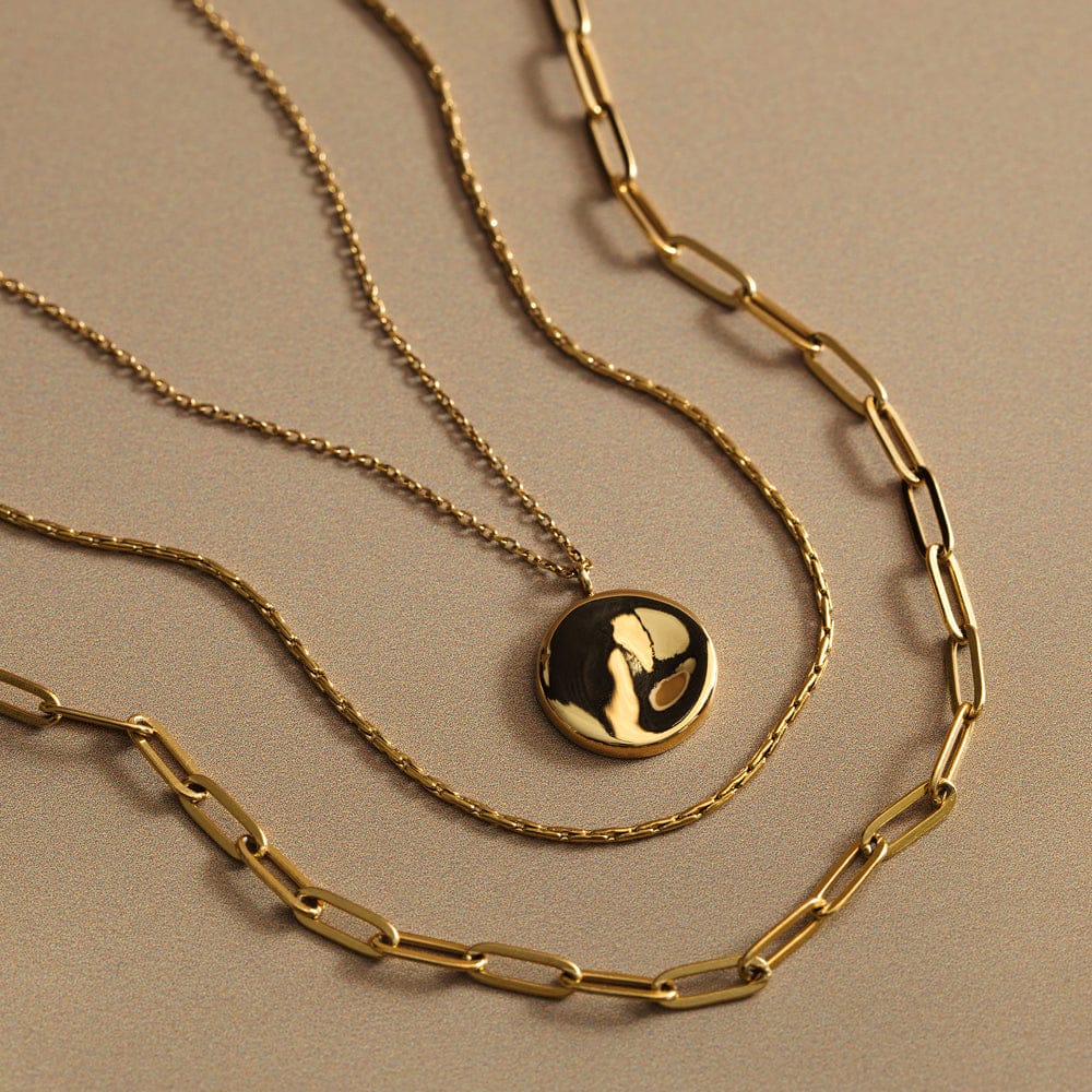 LUXE Coin Multi-Row Chain Necklace