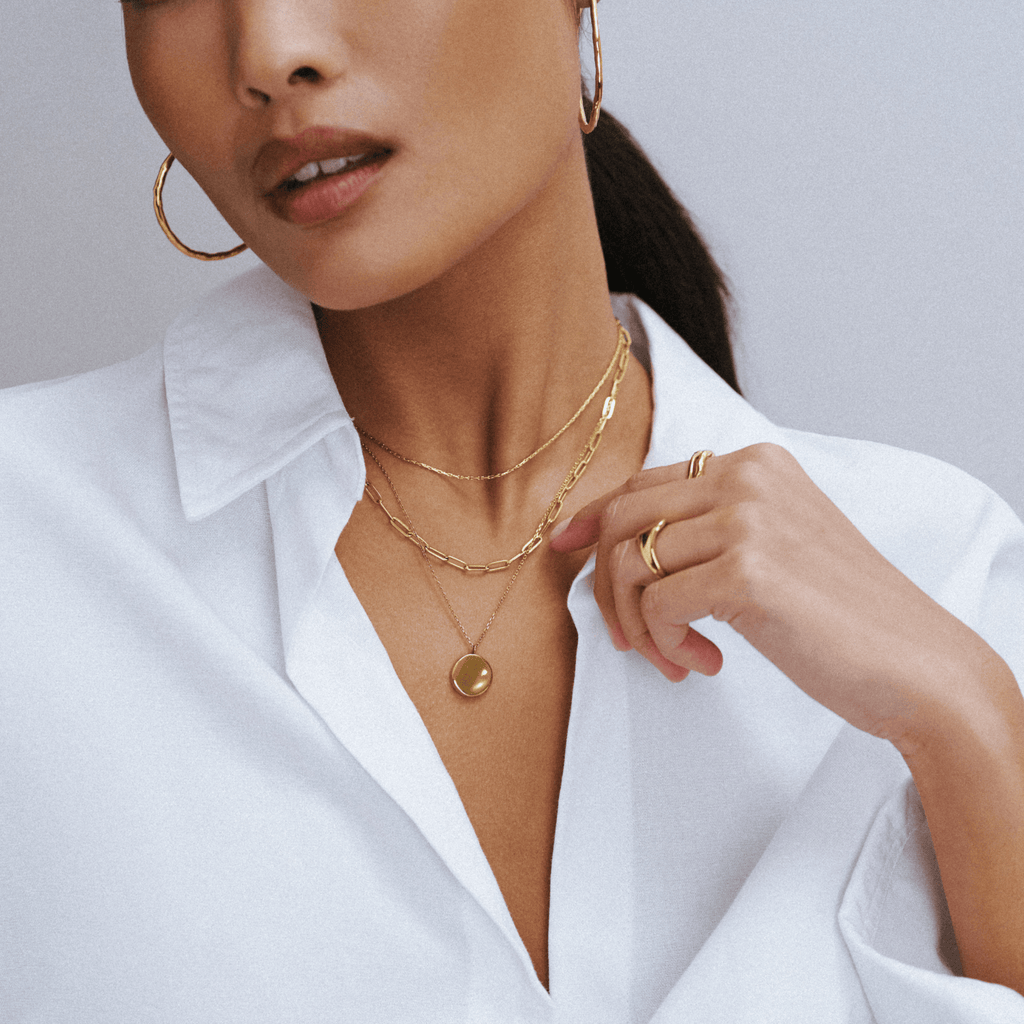 LUXE Coin Multi-Row Chain Necklace