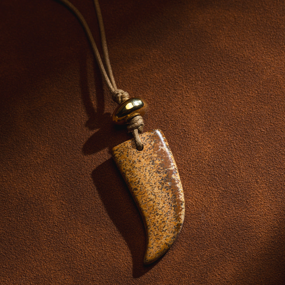 Jasper Tusk Adjustable Cord Necklace
