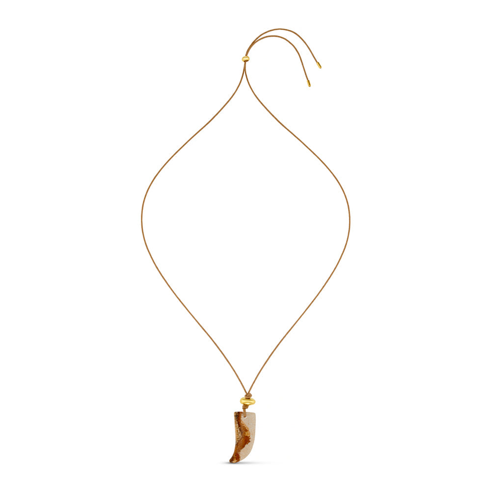 Jasper Tusk Adjustable Cord Necklace