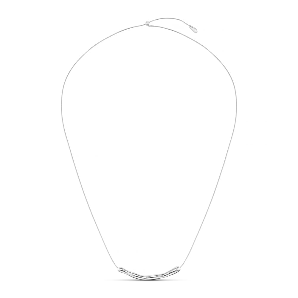Molten Bar Adjustable Necklace - Silver